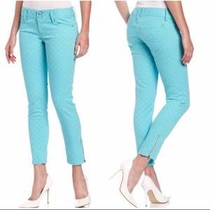 Lilly Pulitzer Blue Polka Dot Worth Skinny Jeans